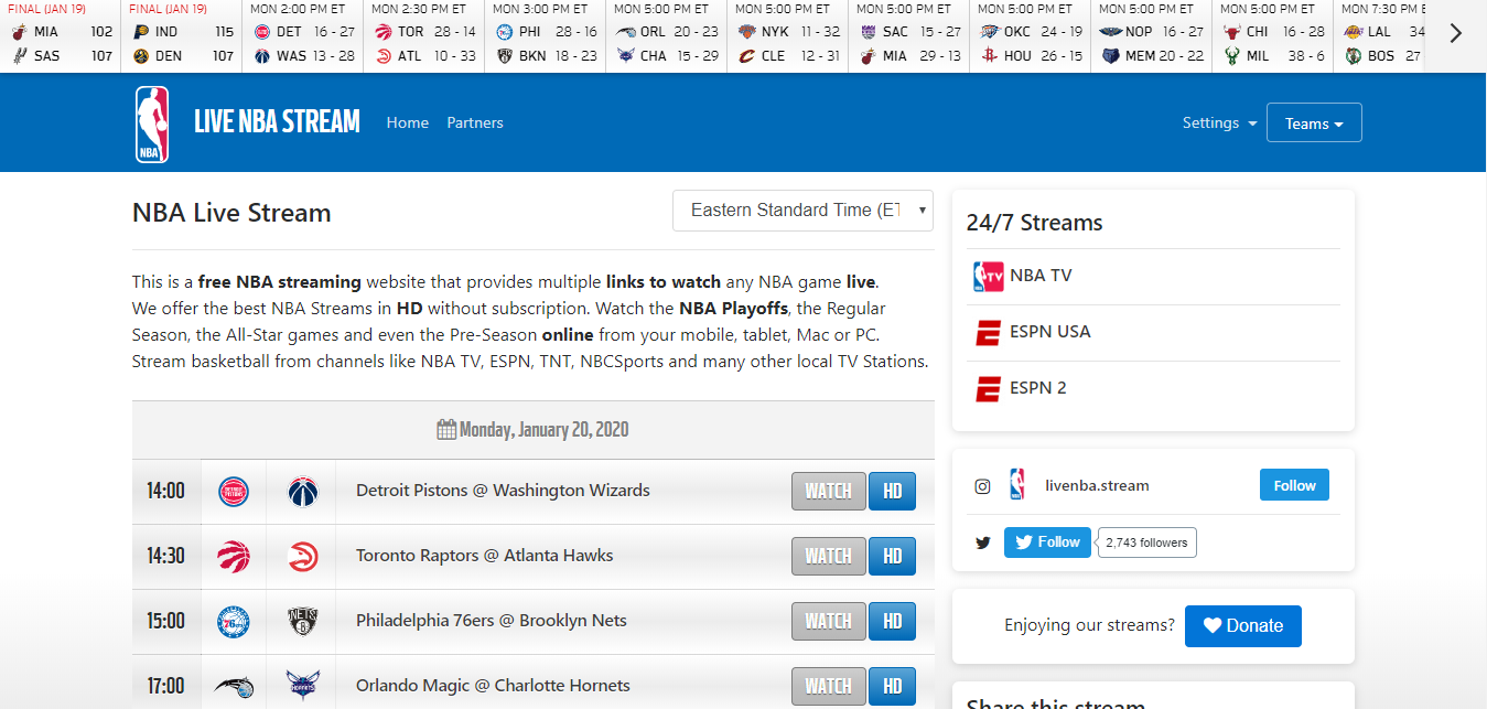 Live NBA Stream - 5 Daftar Situs Nonton Bola Basket NBA Gratis Terbaik