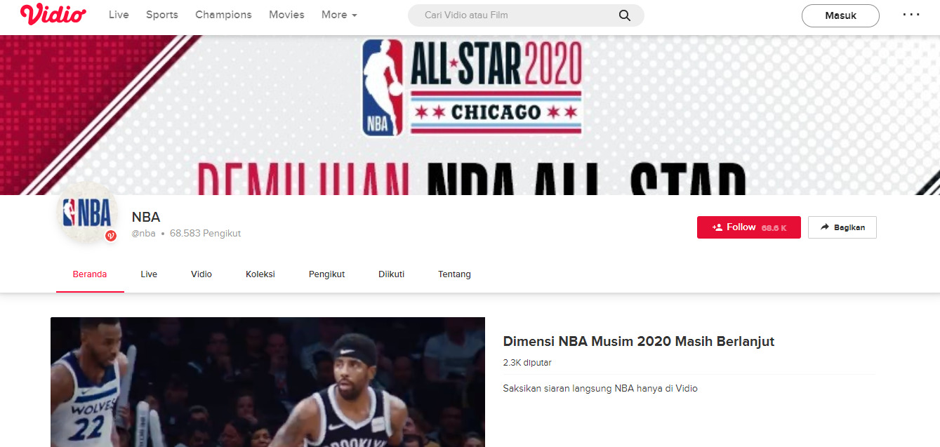 Vidio - 5 Daftar Situs Nonton Bola Basket NBA Gratis Terbaik