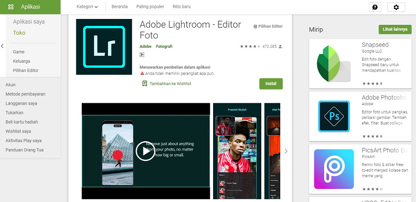 Adobe Photoshop Lightroom - Aplikasi Edit Foto Instagram Terbaik untuk Mempercantik Feed