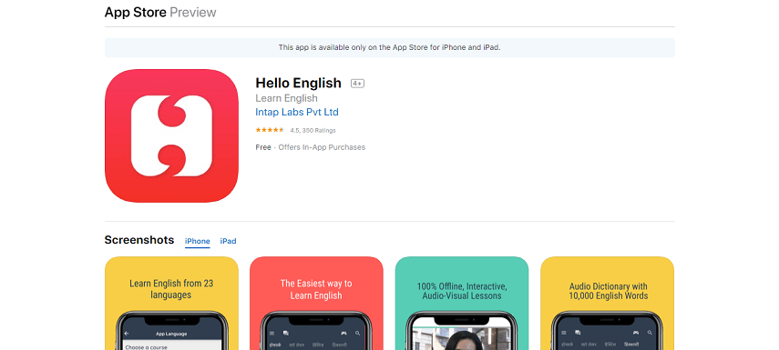 Hello English - 7 Aplikasi Belajar Bahasa Inggris beserta Kelebihan dan Kelemahannya