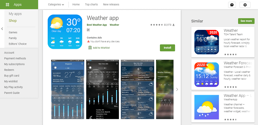 Weather - 8 Aplikasi Ramalan Cuaca Terbaik Android dan iOS