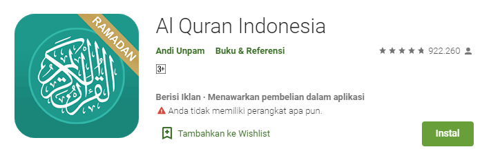 Al Quran Indonesia - 6 Aplikasi Smartphone Penting Saat Puasa yang Perlu Dimiliki