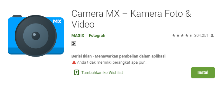 Camera MX - Daftar Aplikasi Kamera Android Terbaik Bikin Hasil Foto Makin Ciamik
