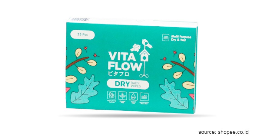 VitaFlow Multi Purpose Dry & Wet Tissue Baby Wipes - 10 Merek Tisu Terbaik Ini Murah dan Ramah Lingkungan