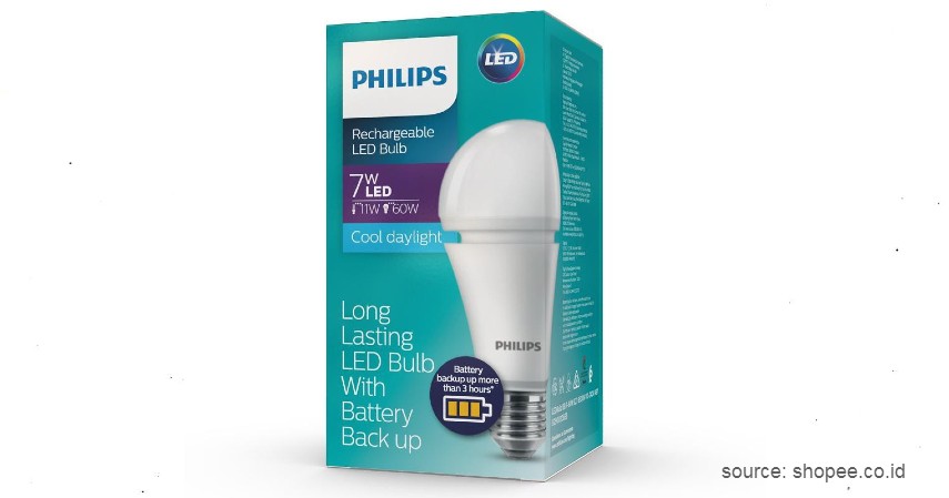 Philips – Rechargeable LED Bulb - 9 Merk Lampu Emergency Terbaik, Siap Menerangi saat Listrik Padam.jpg
