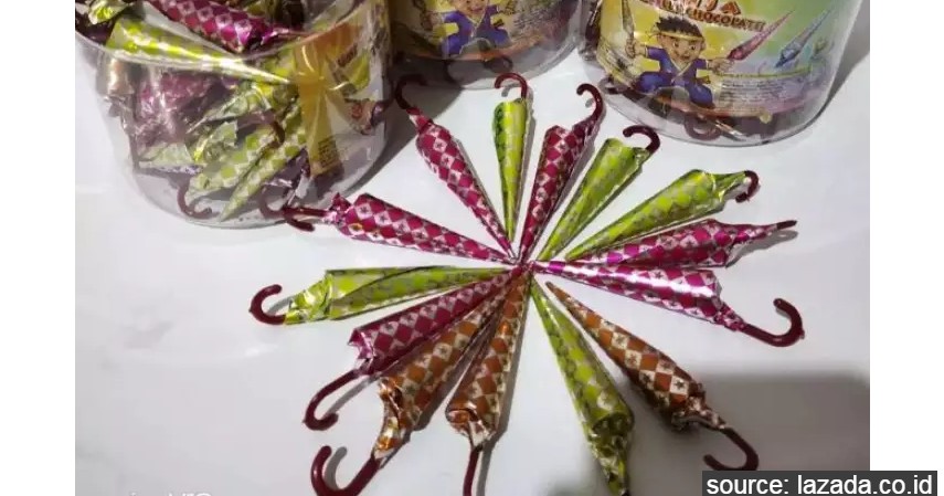 Coklat Payung - 10 Daftar Snack Jadul Anak SD Generasi 90an