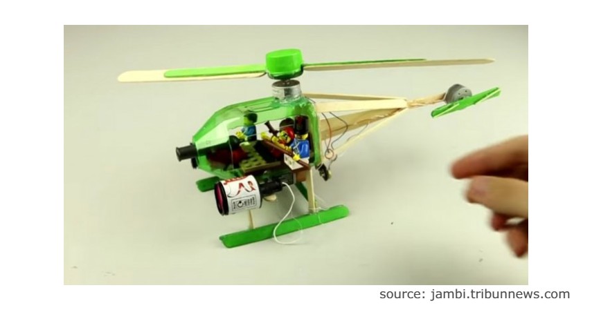 mainan helikopter - Kerajinan dari Botol Bekas