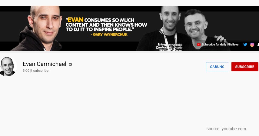Evan Carmichael - Channel Youtube Belajar Entrepreneurship