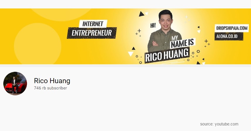 Rico Huang - Channel Youtube Belajar Entrepreneurship