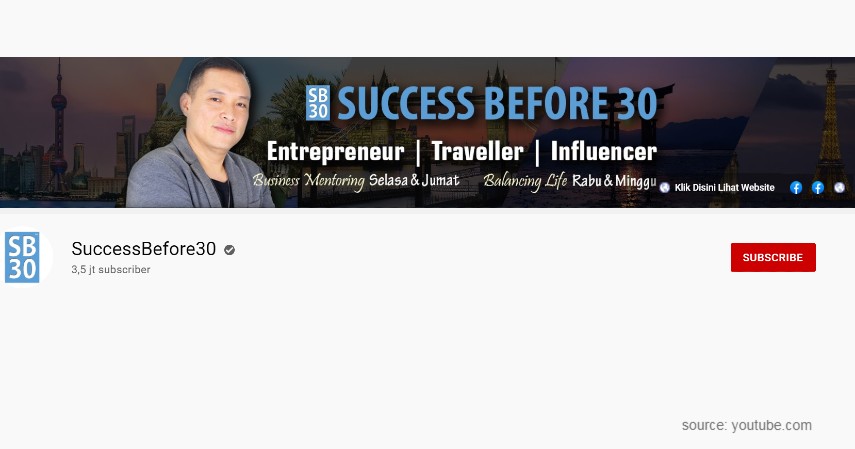 SuccessBefore30 - Channel Youtube Belajar Entrepreneurship