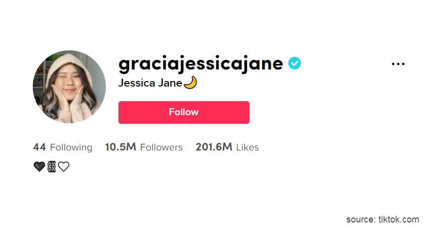 Jessica Jane @graciajessicajane - 7 Influencer TikTok Terpopuler di Indonesia