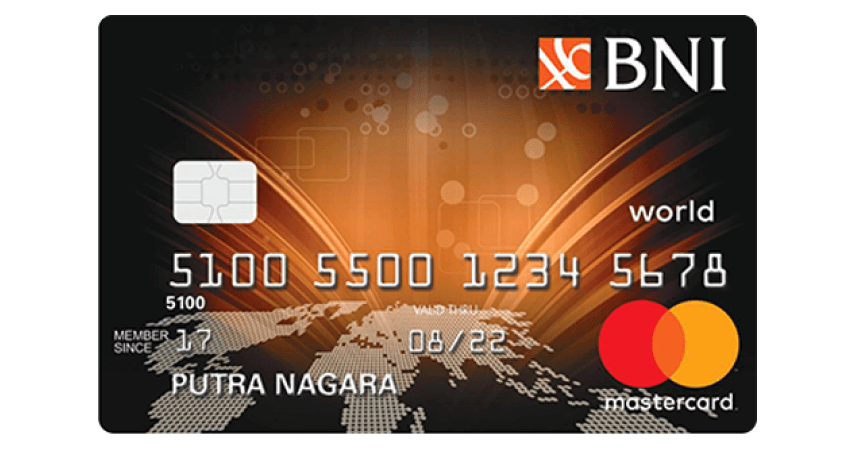 BNI Mastercard World @card snippet