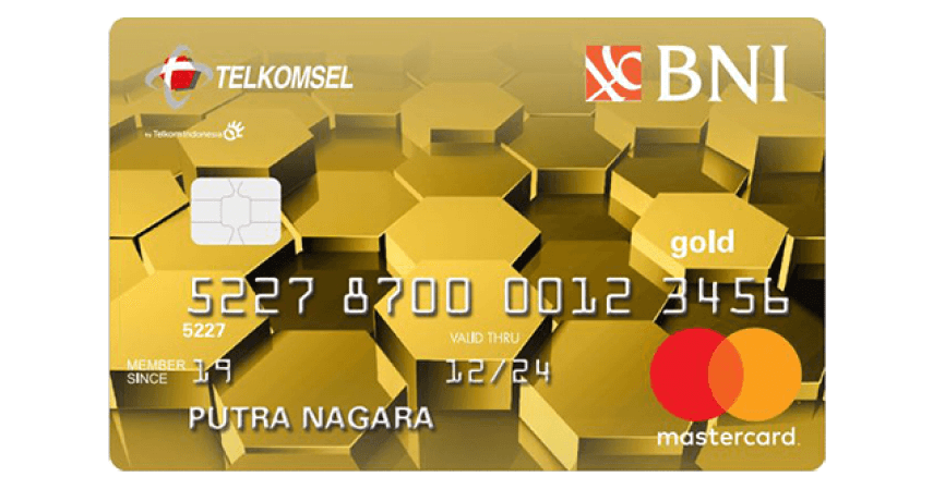 BNI Telkomsel Mastercard Gold @card snippet